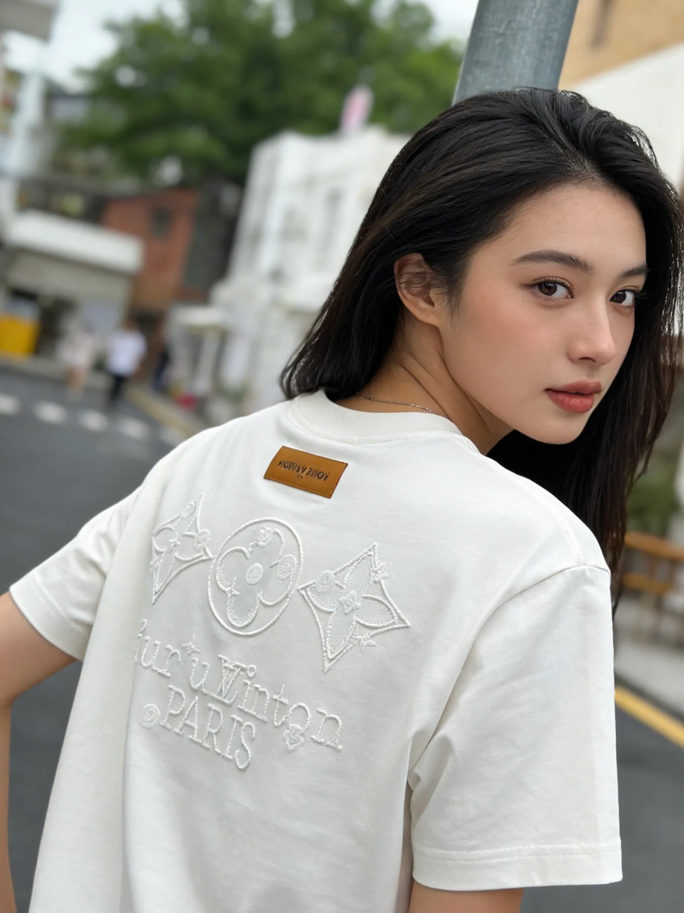 Louis Vuitton/Louis Vuitton three-flower embroidered short sleeves